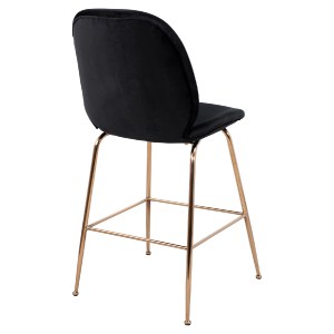 62936 ΣΚΑΜΠΟ ΜΕΣΑΙΟΥ ΥΨΟΥΣ NORA HM8524.04 ΒΕΛΟΥΔΟ ΜΑΥΡΟ & ΧΡΥΣΟ ΜΕΤΑΛΛΙΚΟ ΣΚΕΛΕΤΟ 48x61x103Υ εκ.