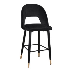 62942 ΣΚΑΜΠΟ ΜΠΑΡ HARPER HM8526.04 ΒΕΛΟΥΔΟ ΜΑΥΡΟ ΜΕ ΜΕΤΑΛΛΙΚΟ ΣΚΕΛΕΤΟ 50Χ51Χ111Υ εκ.
