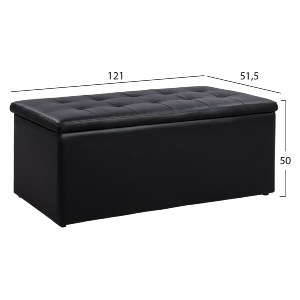 63054 ΣΚΑΜΠΟ PU ΜΕ ΑΠΟΘΗΚΕΥΤΙΚΟ ΧΩΡΟ TRISCUBE ΜΑΥΡΟ HM223.01 121x51.5x50Υ εκ.