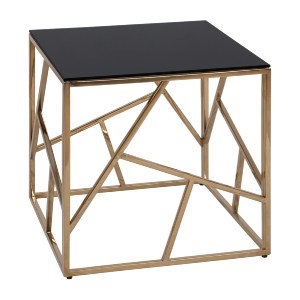 63135 ΒΟΗΘΗΤΙΚΟ ΤΡΑΠΕΖΑΚΙ JANA ΜΕ ΜΑΥΡΟ ΓΥΑΛΙ ΚΑΙ ΕΠΙΧΡΥΣΗ ΒΑΣΗ 55X55Χ55Y EK.HM8619.01