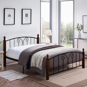 63472 ΚΡΕΒΑΤΙ ΔΙΠΛΟ SUZIE HM585 ΓΙΑ ΣΤΡΩΜΑ 150x200 εκ. ΜΕΤΑΛΛΟ ΞΥΛΟ