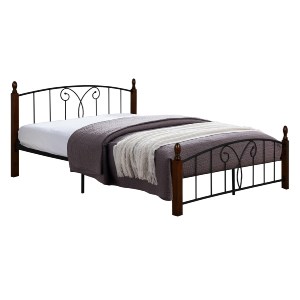 63472 ΚΡΕΒΑΤΙ ΔΙΠΛΟ SUZIE HM585 ΓΙΑ ΣΤΡΩΜΑ 150x200 εκ. ΜΕΤΑΛΛΟ ΞΥΛΟ