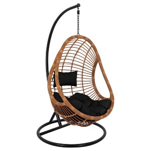 63529 ΚΡΕΜΑΣΤΗ ΠΟΛΥΘΡΟΝΑ ΦΩΛΙΑ CALLIE HM5541.04 ΜΕ ΜΠΕΖ WICKER & ΜΑΥΡΑ ΜΑΞΙΛΑΡΙΑ Φ105Χ195Υ εκ.