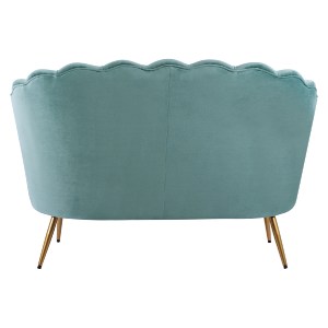 63617 ΚΑΝΑΠΕΣ 2ΘΕΣΙΟΣ COQUILLE HM8627.07 ΑΠΟ ΦΥΣΤΙΚΙ ΒΕΛΟΥΔΟ ΜΕ ΧΡΥΣΑ ΠΟΔΙΑ 130x81x86Υ εκ.