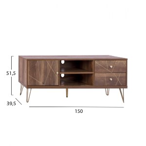 64005 ΕΠΙΠΛΟ TV KAITLYN HM8652 ΚΑΡΥΔΙ ΜΕ ΧΡΥΣΟ 150x39,5x51,5Y εκ.