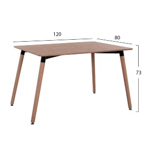 64457 ΤΡΑΠΕΖΙ MINIMAL HM008.04 ΦΥΣΙΚΟ ΞΥΛΙΝΑ ΠΟΔΙΑ ΟΞΙΑ 120Χ80X73Υ εκ.