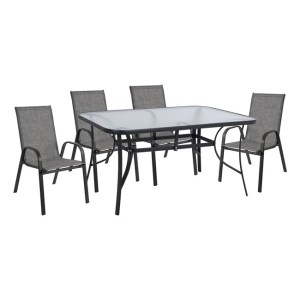 64459 ΣΕΤ ΤΡΑΠΕΖΑΡΙΑΣ 5ΤΜΧ ΜΕ ΜΕΤΑΛΛΙΚΟ ΤΡΑΠΕΖΙ ΚΑΙ ΚΑΡΕΚΛΕΣ HM5201.01