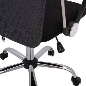 65672 ΚΑΡΕΚΛΑ ΓΡΑΦΕΙΟΥ CABLE  HM1000.10 ΜΑΥΡΟ ΓΚΡΙ MESH ΠΟΔΙ ΧΡΩΜΙΟΥ 61x58x118 εκ.