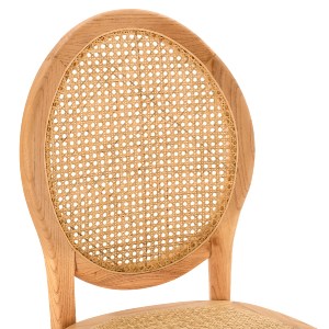 65843 ΚΑΡΕΚΛΑ ΞΥΛΙΝΗ TINSLEY ΜΕ ΟΒΑΛ ΠΛΑΤΗ ΚΑΙ ΠΛΕΞΗ RATTAN ΣΕ ΦΥΣΙΚΗ ΑΠΟΧΡΩΣΗ HM8745.01 45x50x97 εκ.
