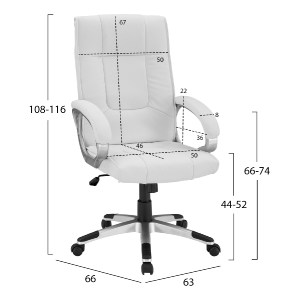 65888 ΚΑΡΕΚΛΑ ΓΡΑΦΕΙΟΥ CHANDER HM1092.02 ΛΕΥΚΗ 63x66x116 εκ.