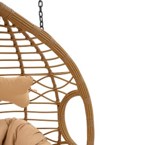 65934 ΔΙΠΛΗ ΚΡΕΜΑΣΤΗ ΠΟΛΥΘΡΟΝΑ ΦΩΛΙΑ GRACIE ΜΠΕΖ ΜΕ ΥΠΟΠΟΔΙΟ HM5754.01 Φ120x200Υ εκ.