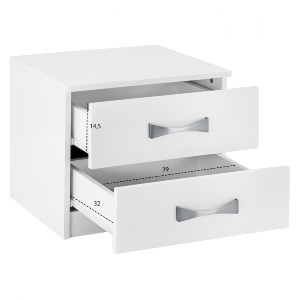 65951 ΚΟΜΟΔΙΝΟ ΜΕ 2 ΣΥΡΤΑΡΙΑ ΚΑΙ ΑΣΗΜΙ ΧΕΡΟΥΛΙ HM2235.05 ΛΕΥΚΟ 48x40,5x41,5Y εκ.