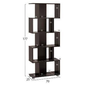 65964 ΒΙΒΛΙΟΘΗΚΗ ΜΕΛΑΜΙΝΗΣ EZIR HM2385.01 ΒΕΓΓΕ 70x25x177Υ εκ.