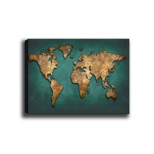 65990 ΠΙΝΑΚΑΣ ΚΑΜΒΑΣ WORLD MAP HM7197.01 100X3X70 εκ.
