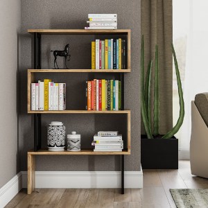 66105 ΒΙΒΛΙΟΘΗΚΗ INGRID ΚΑΡΥΔΙ ΜΕ ΜΑΥΡΟ ΣΚΕΛΕΤΟ HM8867.01 80x22x128 εκ.