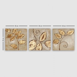 66359 ΠΙΝΑΚΑΣ ΚΑΜΒΑΣ ΤΡΙΠΤΥΧΟ GOLDEN LEAVES HM7327 90Χ3Χ30 εκ.