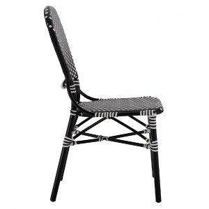 66458 ΚΑΡΕΚΛΑ ΑΛΟΥΜΙΝΙΟΥ BAMBOO LOOK ΜΕ WICKER ΜΑΥΡΟ ΛΕΥΚΟ HM5792.02 46x60x96 εκ.