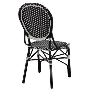66458 ΚΑΡΕΚΛΑ ΑΛΟΥΜΙΝΙΟΥ BAMBOO LOOK ΜΕ WICKER ΜΑΥΡΟ ΛΕΥΚΟ HM5792.02 46x60x96 εκ.
