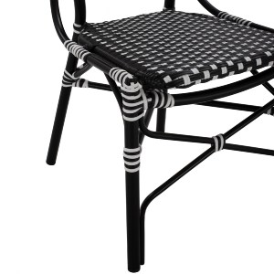 66458 ΚΑΡΕΚΛΑ ΑΛΟΥΜΙΝΙΟΥ BAMBOO LOOK ΜΕ WICKER ΜΑΥΡΟ ΛΕΥΚΟ HM5792.02 46x60x96 εκ.