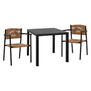 66521 ΣΕΤ ΤΡΑΠΕΖΑΡΙΑ 3ΤΜΧ ΤΡΑΠΕΖΙ ΑΛΟΥΜΙΝΙΟΥ 80X80 & ΠΟΛΥΘΡΟΝΕΣ ΑΝΘΡΑΚΙ HM11438