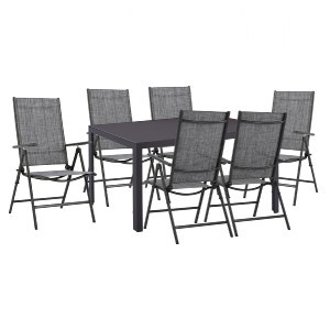 66847 ΣΕΤ ΤΡΑΠΕΖΑΡΙΑΣ 7 ΤΜΧ ΤΡΑΠΕΖΙ ΓΚΡΙ 150X90 ΚΑΙ ΠΟΛΥΘΡΟΝΑ ΠΤΥΣ/ΝΗ HM11531.01