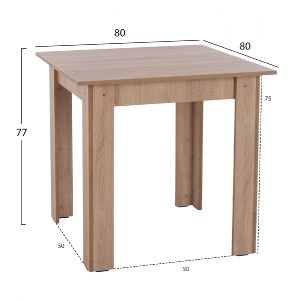 66889 ΤΡΑΠΕΖΙ ΚΟΥΖΙΝΑΣ KELVIN 80x80x77Υεκ. SONAMA OAK HM2427.01