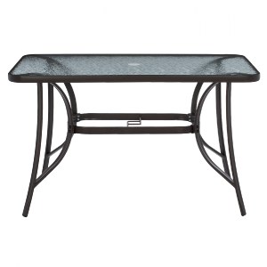 66930 ΤΡΑΠΕΖΙ BRAVO 120Χ70Χ72Υεκ.ΜΕΤΑΛΛΙΚΟ ΚΑΦΕ ΓΥΑΛ.ΕΠΙΦΑΝΕΙΑ ΜΕ ΤΡΥΠΑ ΟΜΠΡΕΛΑΣ HM5021.12