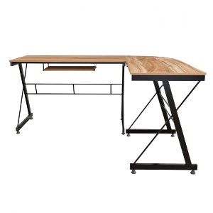 66983 ΓΩΝΙΑΚΟ ΓΡΑΦΕΙΟ WALNUT ΕΠΙΦΑΝΕΙΑ ΜΕ ΜΕΤΑΛΛΙΚΟ ΣΚΕΛΕΤΟ HM2127.02 158Χ120Χ74εκ.