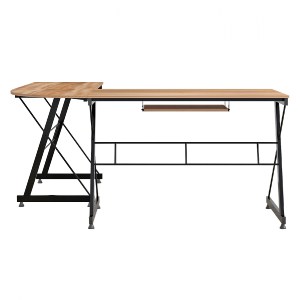 66983 ΓΩΝΙΑΚΟ ΓΡΑΦΕΙΟ WALNUT ΕΠΙΦΑΝΕΙΑ ΜΕ ΜΕΤΑΛΛΙΚΟ ΣΚΕΛΕΤΟ HM2127.02 158Χ120Χ74εκ.