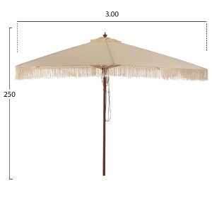 66994 ΟΜΠΡΕΛΑ ΕΠΑΓΓΕΛΜΑΤΙΚΗ WAGNER ΜΑΚΡΑΜΕ ΚΡΟΣΙ ΜΠΕΖ ΜΕ ΞΥΛΙΝΟ ΣΚΕΛΕΤΟ 3X3X2.50Υm HM5778.01