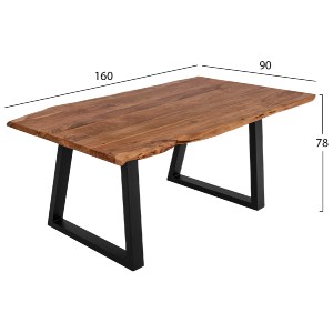 67307 ΤΡΑΠΕΖΙ ΤΡΑΠΕΖΑΡΙΑΣ MONTANA 4εκ.ΠΑΧΟΣ ΑΠΟ ΜΑΣΙΦ ΞΥΛΟ ΑΚΑΚΙΑΣ HM8336.11 160x90x78Υεκ.