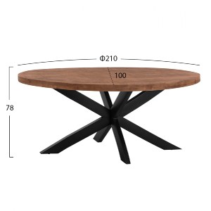 67452 ΤΡΑΠΕΖΙ HM8483.11 OVAL 6εκ. ΠΑΧΟΣ ΑΠΟ ΜΑΣΙΦ ΞΥΛΟ MANGO 210x100x78Υ εκ.