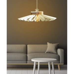 67503 ΦΩΤΙΣΤΙΚΟ ΟΡΟΦΗΣ ΞΥΛΙΝΟ ΚΡΕΜΑΣΤΟ ΛΕΥΚΟ HM7348.02 Φ68x50Υ εκ.