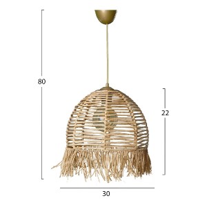 67538 ΦΩΤΙΣΤΙΚΟ ΟΡΟΦΗΣ ΕΣΩΤΕΡΙΚΟΥ ΧΩΡΟΥ ΚΡΕΜΑΣΤΟ HM7371 ΑΠΟ ΞΥΛΟ ΚΑΙ BAMBOO ΦΥΣΙΚΟ 30x30x80Υ εκ.