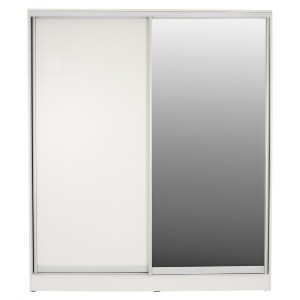 67624 ΝΤΟΥΛΑΠΑ ΣΥΡΟΜΕΝΗ ΜΕΛΑΜΙΝΗΣ 120x60x220Yεκ. ΔΙΦΥΛΛΗ ΛΕΥΚΗ ΜΕ ΚΑΘΡΕΠΤΗ HM2460.03