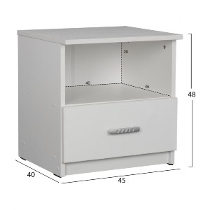 67636 ΚΟΜΟΔΙΝΟ ΜΕΛΑΜΙΝΗΣ ΛΕΥΚΟ HM2431.03 45x40x48 εκ.