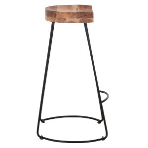 67876 ΣΚΑΜΠΟ BAR ELEANOR HM8363.11 ΜΑΣΙΦ ΞΥΛΟ ΑΚΑΚΙΑΣ-ΜΕΤΑΛΛΟ 50x43x78Υεκ.