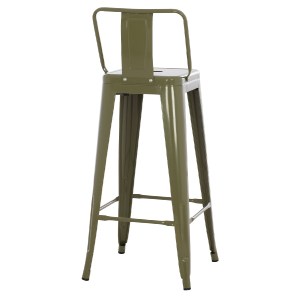68009 ΣΚΑΜΠΟ BAR ΜΕΤΑΛΛΙΚΟ MELITA ME ΠΛΑΤΗ ΣΕ DARK OLIVE GREEN HM8643.03 43Χ43Χ100εκ.