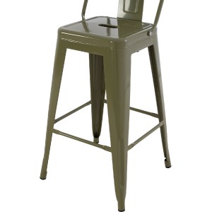 68013 ΣΚΑΜΠΟ ΜΕΣΑΙΟΥ ΥΨΟΥΣ ΜΕΤΑΛΛΙΚΟ MELITA ΣΕ DARK OLIVE GREEN HM8574.03 42x42x98 cm.
