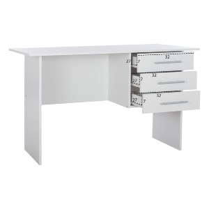 68171 ΓΡΑΦΕΙΟ ΜΕΛΑΜΙΝΗΣ ENSLEY HM2029.05 ΜΕ 3 ΣΥΡΤΑΡΙΑ ΛΕΥΚΟ 120X60X76 εκ.