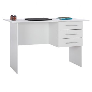 68171 ΓΡΑΦΕΙΟ ΜΕΛΑΜΙΝΗΣ ENSLEY HM2029.05 ΜΕ 3 ΣΥΡΤΑΡΙΑ ΛΕΥΚΟ 120X60X76 εκ.