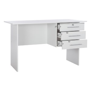 68171 ΓΡΑΦΕΙΟ ΜΕΛΑΜΙΝΗΣ ENSLEY HM2029.05 ΜΕ 3 ΣΥΡΤΑΡΙΑ ΛΕΥΚΟ 120X60X76 εκ.