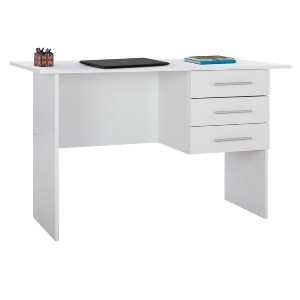 68171 ΓΡΑΦΕΙΟ ΜΕΛΑΜΙΝΗΣ ENSLEY HM2029.05 ΜΕ 3 ΣΥΡΤΑΡΙΑ ΛΕΥΚΟ 120X60X76 εκ.