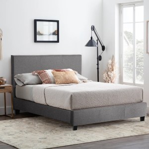 68458 ΚΡΕΒΑΤΙ BECCA ΑΠΟ ΥΦΑΣΜΑ ΓΚΡΙ HM553.11 ΓΙΑ ΣΤΡΩΜΑ 150x200 EK.