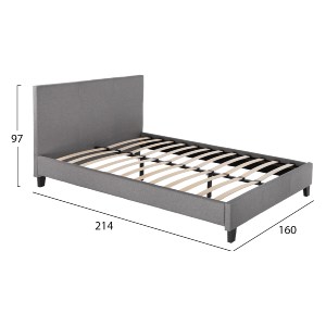 68458 ΚΡΕΒΑΤΙ BECCA ΑΠΟ ΥΦΑΣΜΑ ΓΚΡΙ HM553.11 ΓΙΑ ΣΤΡΩΜΑ 150x200 EK.