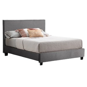 68458 ΚΡΕΒΑΤΙ BECCA ΑΠΟ ΥΦΑΣΜΑ ΓΚΡΙ HM553.11 ΓΙΑ ΣΤΡΩΜΑ 150x200 EK.