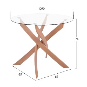 68519 ΣΕΤ ΤΡΑΠΕΖΑΡΙΑΣ 5ΤΜΧ ΤΡΑΠΕΖΙ Φ90X74 & 4 ΚΑΡΕΚΛΕΣ VEGAS ΜΕ ΜΠΕΖ ΥΦΑΣΜΑ HM11693.53
