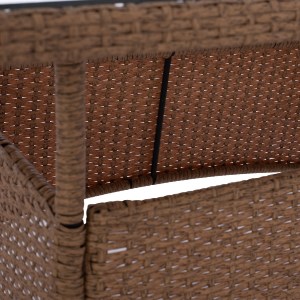 68637 ΤΡΑΠΕΖΙ ΜΕΤΑΛΛΙΚΟ MILITARY RATTAN ΜΠΕΖ ΚΑΦΕ HM5141.32 120x70x75Υ εκ.