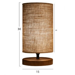 68788 ΦΩΤΙΣΤΙΚΟ ΕΠΙΤΡΑΠΕΖΙΟ ΞΥΛΙΝΟ ΜΕ WICKER ΚΑΦΕ ΜΕ ΜΠΕΖ HM7596.01 24Χ30εκ.