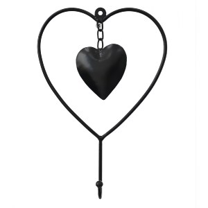 68884 ΔΙΑΚΟΣΜΗΤΙΚΟ ΤΟΙΧΟΥ ΜΕΤΑΛΛΙΚΟ ΜΑΥΡΗ ΚΑΡΔΙΑ HM7563 18.4x4.4x26.7 εκ.